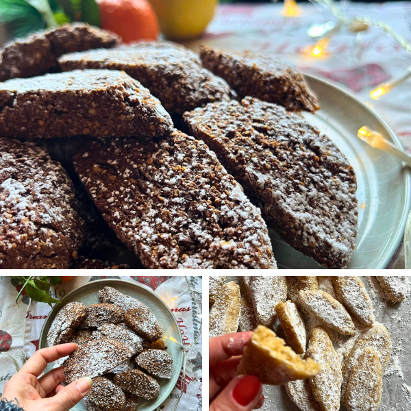 Domácí castagnelle a ricciarelli.